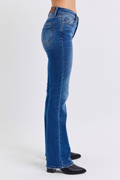 Judy Blue Full Size Run Mid - Rise Bootcut Jeans with Thermal Lining - AlterEgo Trading Company