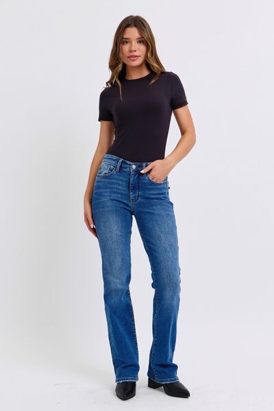 Judy Blue Full Size Run Mid - Rise Bootcut Jeans with Thermal Lining - AlterEgo Trading Company