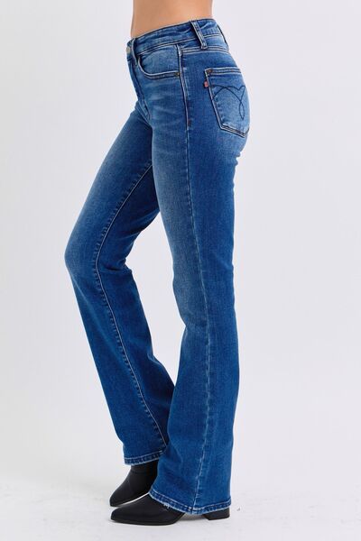 Judy Blue Full Size Run Mid - Rise Bootcut Jeans with Thermal Lining - AlterEgo Trading Company