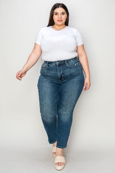 Judy Blue Full Size Tummy Control High Waist Slim Jeans - AlterEgo Trading Company