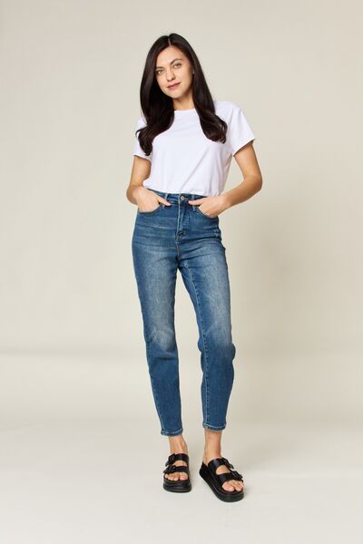 Judy Blue Full Size Tummy Control High Waist Slim Jeans - AlterEgo Trading Company