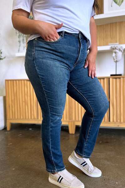 Judy Blue Full Size Tummy Control High Waist Slim Jeans - AlterEgo Trading Company