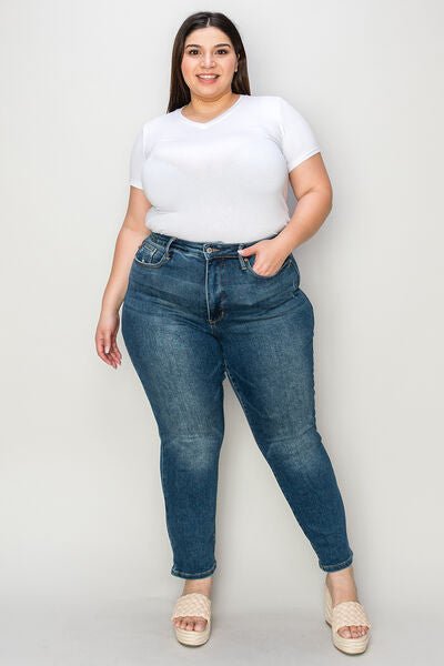 Judy Blue Full Size Tummy Control High Waist Slim Jeans - AlterEgo Trading Company