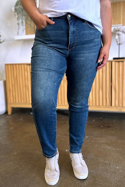 Judy Blue Full Size Tummy Control High Waist Slim Jeans - AlterEgo Trading Company