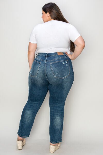 Judy Blue Full Size Tummy Control High Waist Slim Jeans - AlterEgo Trading Company