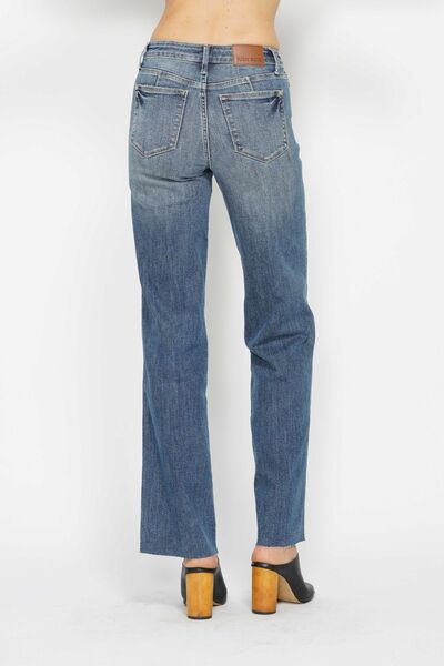 Judy Blue Full Size Tummy Control Straight Jeans - AlterEgo Trading Company