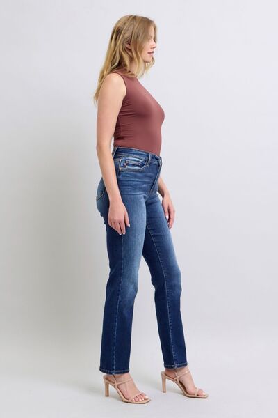 Judy Blue Full Size Washed Straight Leg Jeans with Pockets - AlterEgo Trading Company