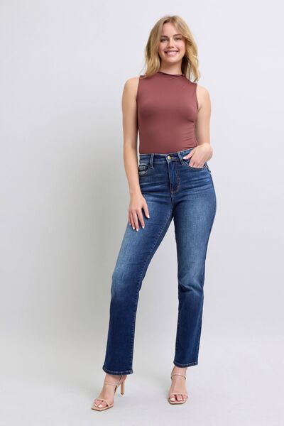 Judy Blue Full Size Washed Straight Leg Jeans with Pockets - AlterEgo Trading Company