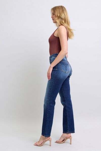 Judy Blue Full Size Washed Straight Leg Jeans with Pockets - AlterEgo Trading Company