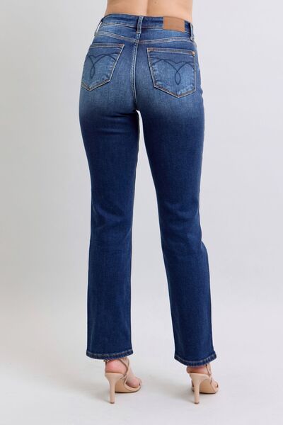 Judy Blue Full Size Washed Straight Leg Jeans with Pockets - AlterEgo Trading Company