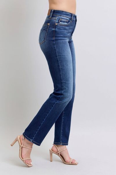 Judy Blue Full Size Washed Straight Leg Jeans with Pockets - AlterEgo Trading Company