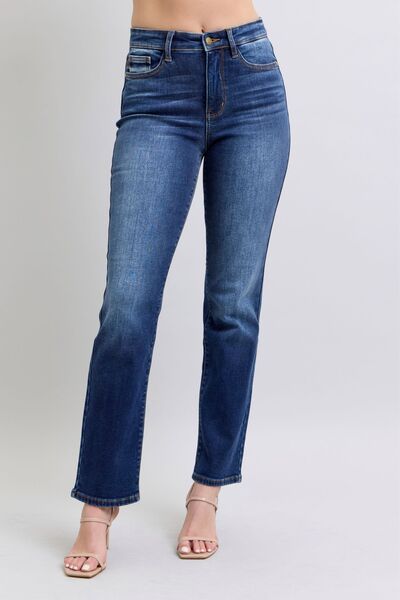 Judy Blue Full Size Washed Straight Leg Jeans with Pockets - AlterEgo Trading Company