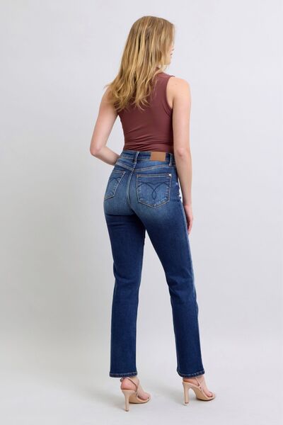 Judy Blue Full Size Washed Straight Leg Jeans with Pockets - AlterEgo Trading Company