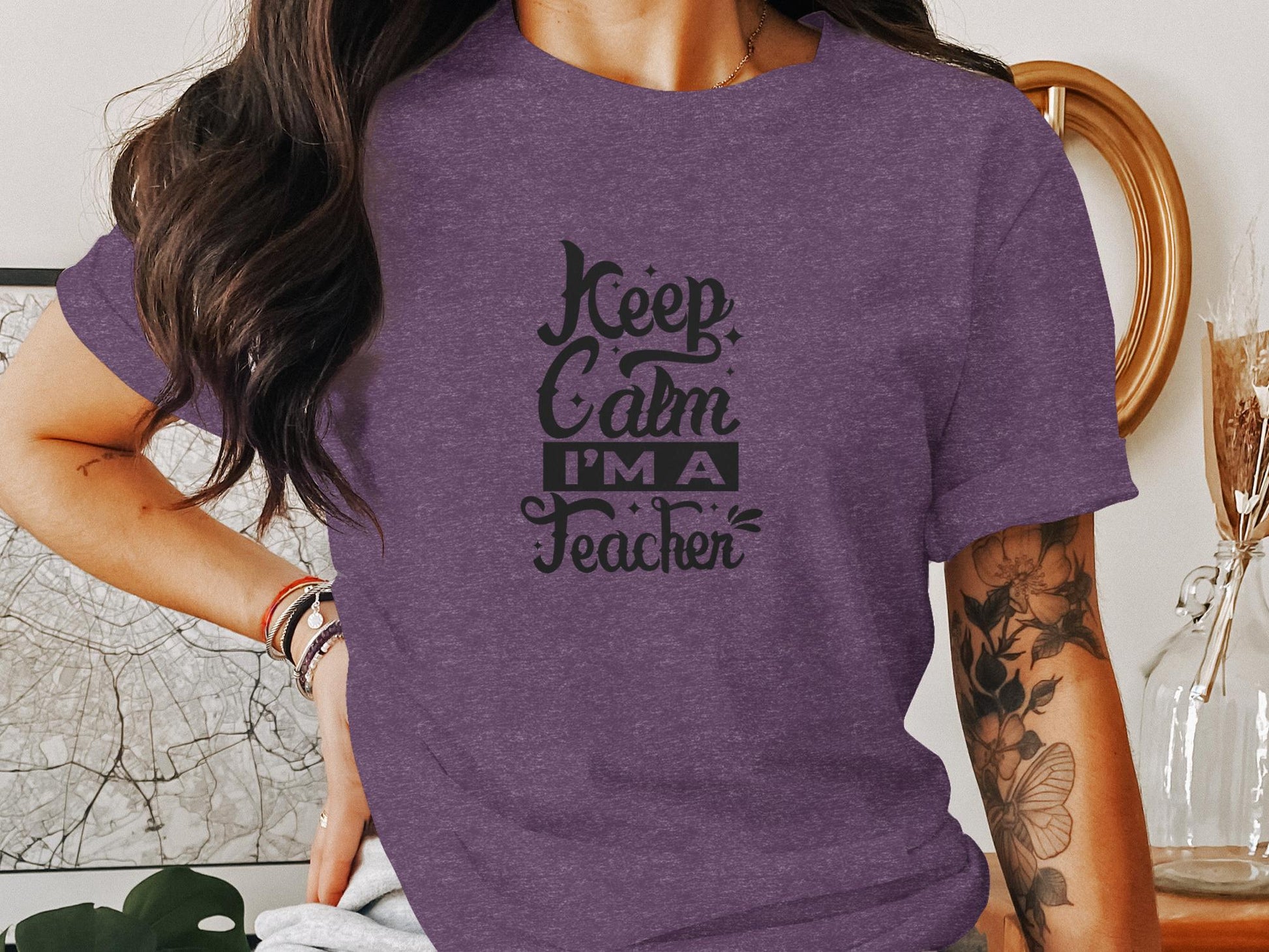 Keep Calm I'm A Teacher Stylish Graphic T-Shirt - Trendy AF