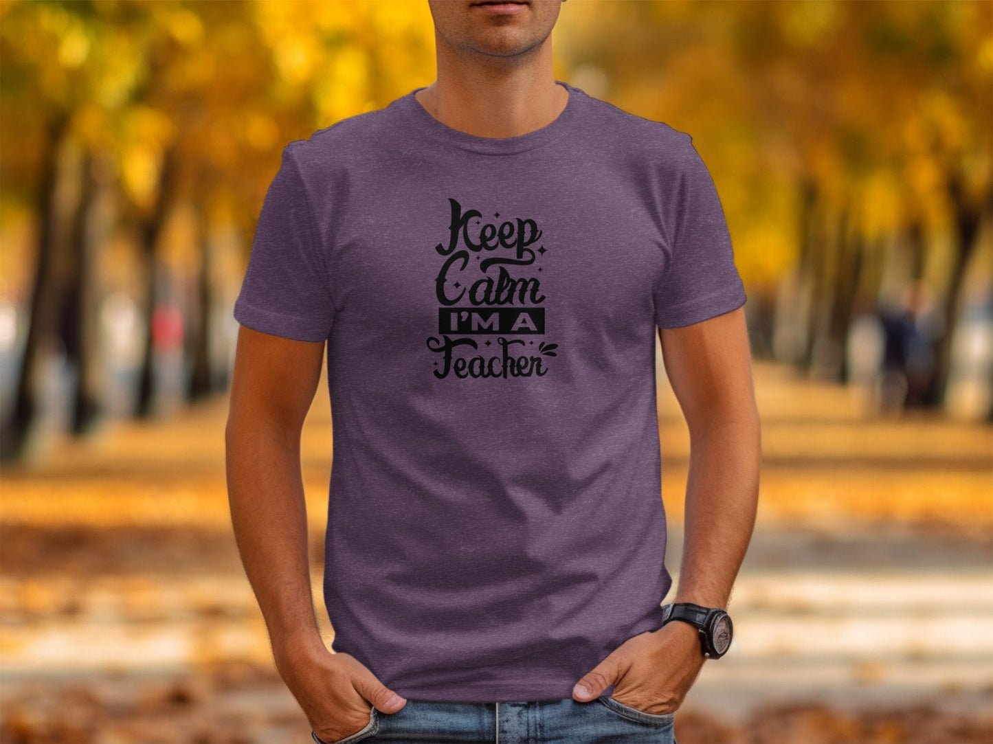 Keep Calm I'm A Teacher Stylish Graphic T-Shirt - Trendy AF