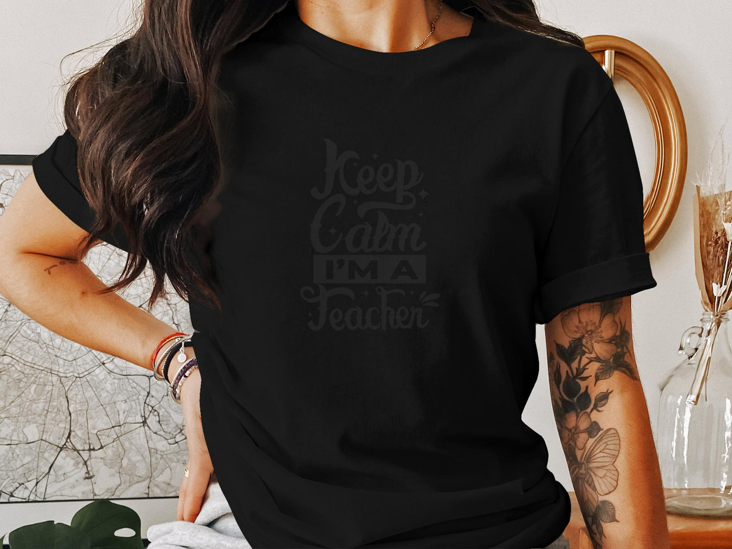 Keep Calm I'm A Teacher Stylish Graphic T-Shirt - Trendy AF