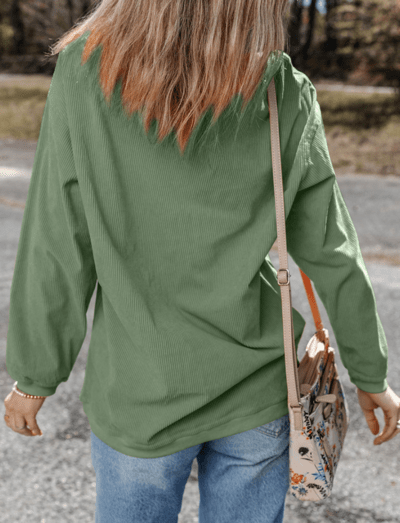 LUCKY Rhinestone Round Neck Long Sleeve Sweatshirt - AlterEgo Trading Company