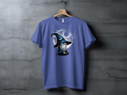 Magical Gnome Illustration T-Shirt, Celestial Sorcerer Graphic Tee, Fantasy Art Shirt, Mystical Space Design Apparel, Unisex Gift - Trendy AF