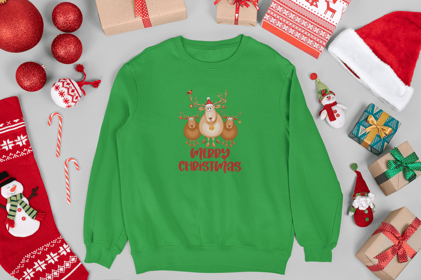 Merry Reindeer Crewneck Sweatshirt - Trendy AF