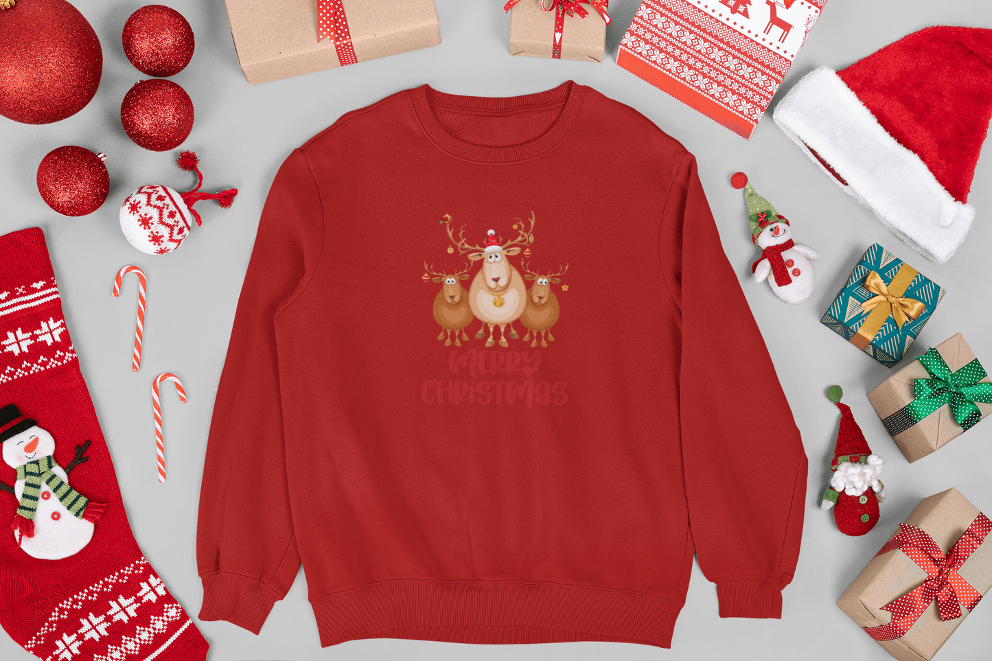 Merry Reindeer Crewneck Sweatshirt - Trendy AF