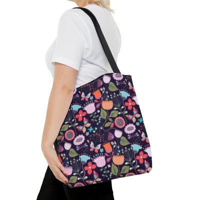 Midnight Garden - Enchanted Floral Tote Bag - Trendy AF