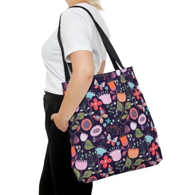 Midnight Garden - Enchanted Floral Tote Bag - Trendy AF