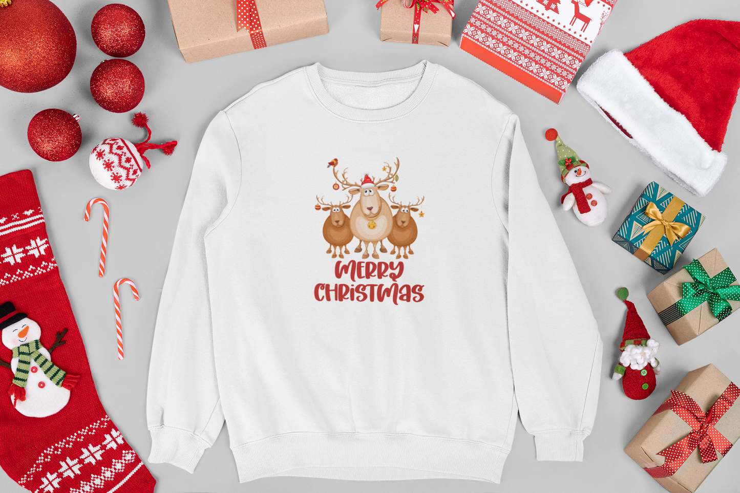 Merry Reindeer Crewneck Sweatshirt