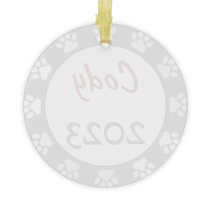 Personalized Paw Edge Glass Ornament - Trendy AF