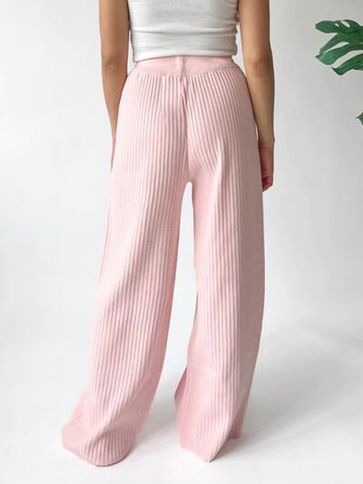 Ribbed Wide Leg Sweater Pants - AlterEgo Trading Company