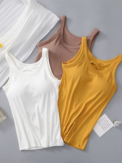 Round Neck Tank with Bra - AlterEgo Trading Company