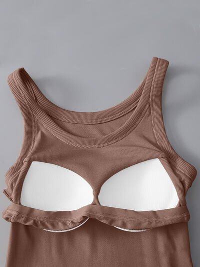 Round Neck Tank with Bra - AlterEgo Trading Company