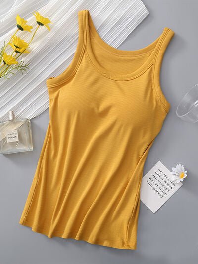 Round Neck Tank with Bra - AlterEgo Trading Company