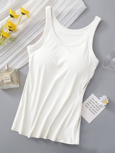 Round Neck Tank with Bra - AlterEgo Trading Company