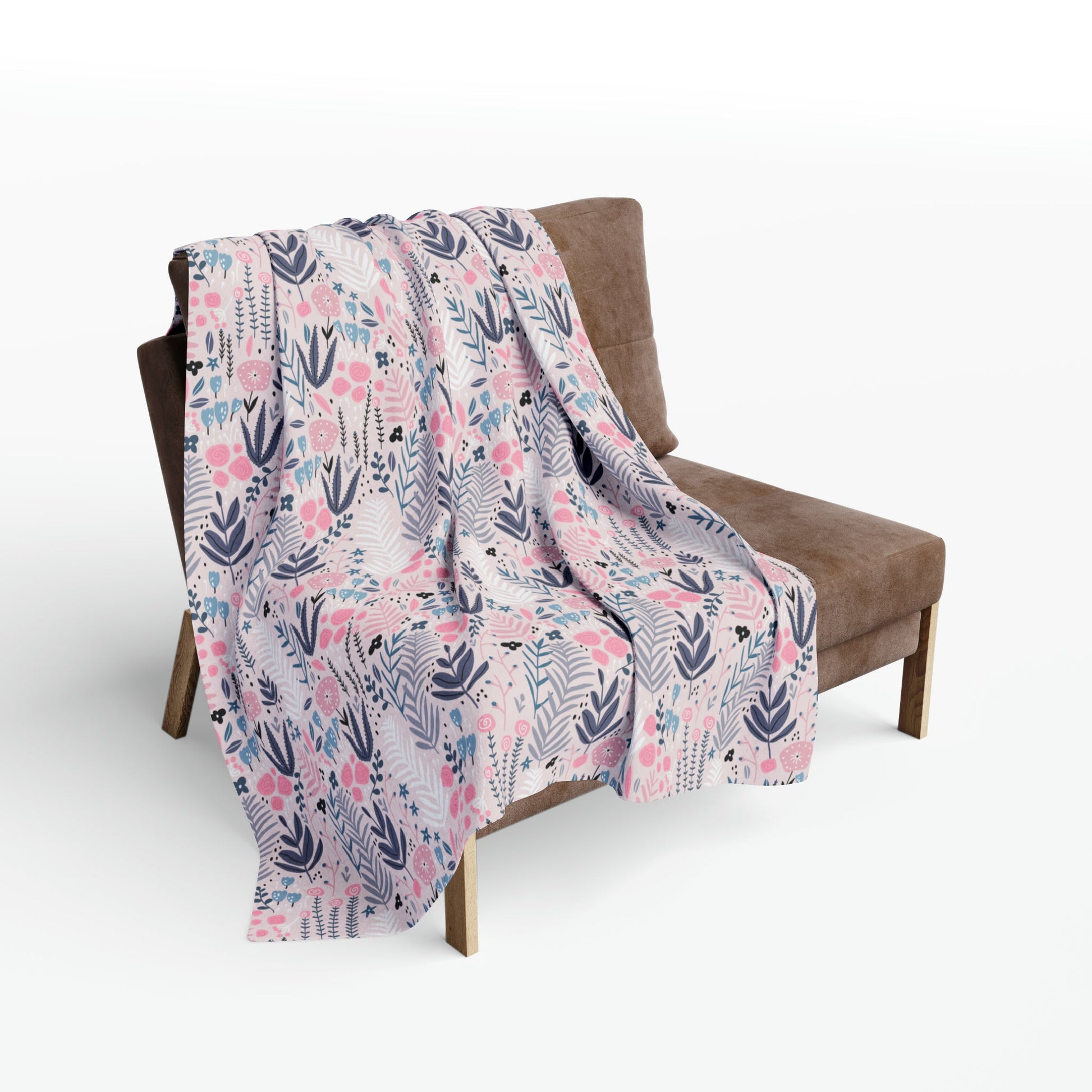 Serenity in Bloom - Pastel Floral Fleece Blanket - Trendy AF