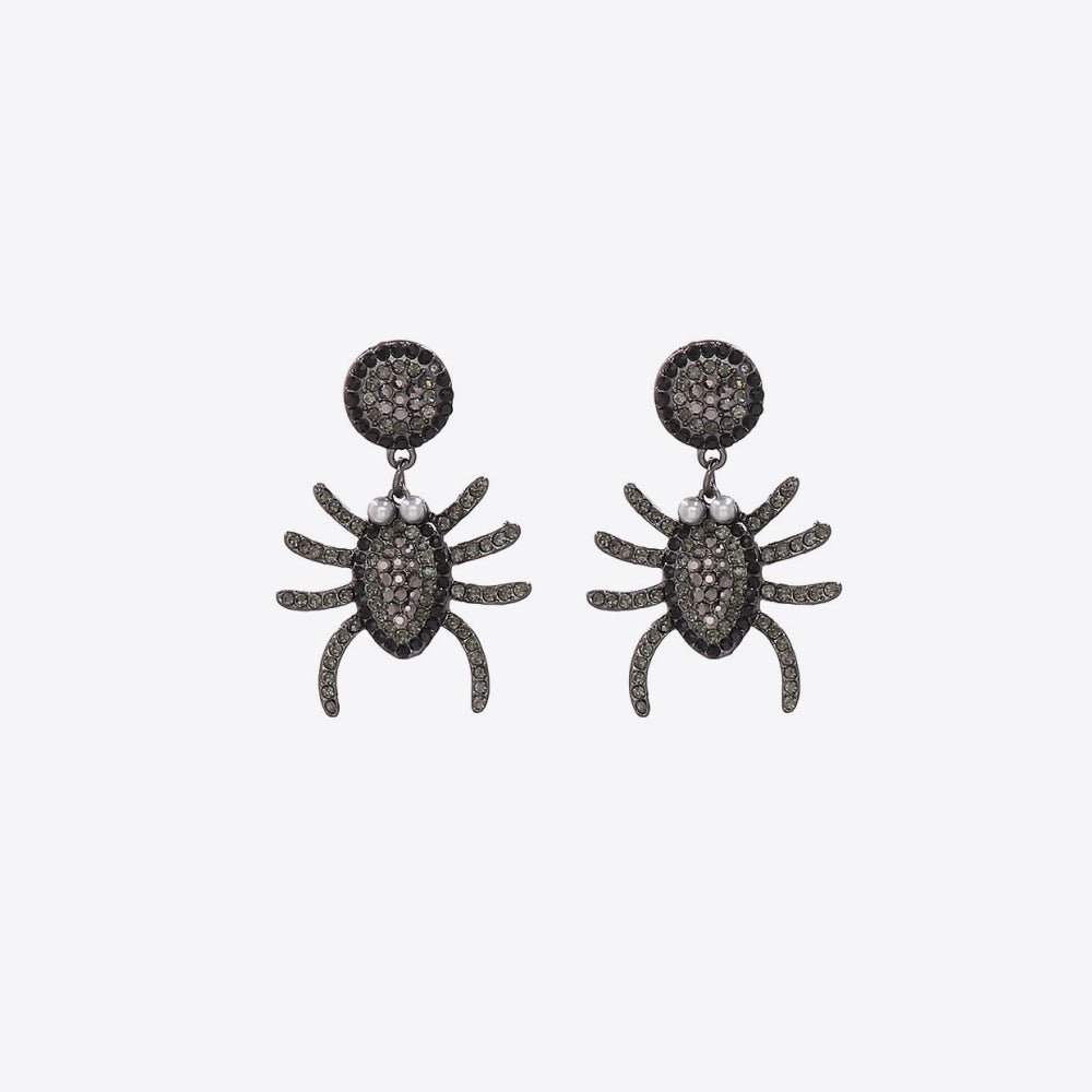 Spider Rhinestone Alloy Earrings - Trendy AF