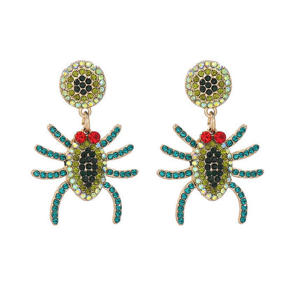 Spider Rhinestone Alloy Earrings - Trendy AF