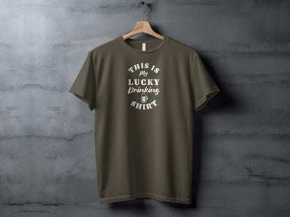 St. Patrick's Day Lucky Drinking Shirt, Green Clover Beer Graphic Tee, Unisex Party Celebration T-Shirt - Trendy AF