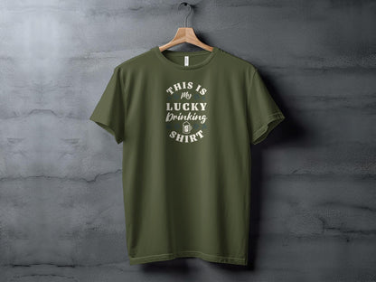 St. Patrick's Day Lucky Drinking Shirt, Green Clover Beer Graphic Tee, Unisex Party Celebration T-Shirt - Trendy AF