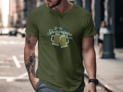 St. Patrick's Day T-Shirt Let the Shenanigans Begin Irish Celebration Tee - Trendy AF