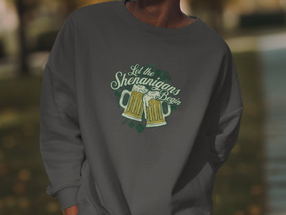 St. Patrick's Day T-Shirt Let the Shenanigans Begin Irish Celebration Tee - Trendy AF