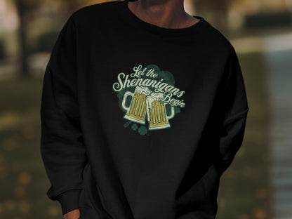 St. Patrick's Day T-Shirt Let the Shenanigans Begin Irish Celebration Tee - Trendy AF