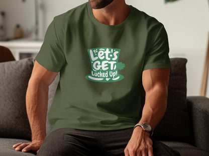 St. Patrick's Day T-Shirt, Let's Get Lucked Up, Funny Irish Green Tee, Unisex Clover Shirt, Festive Holiday Top, St Paddy's Party Wear - Trendy AF