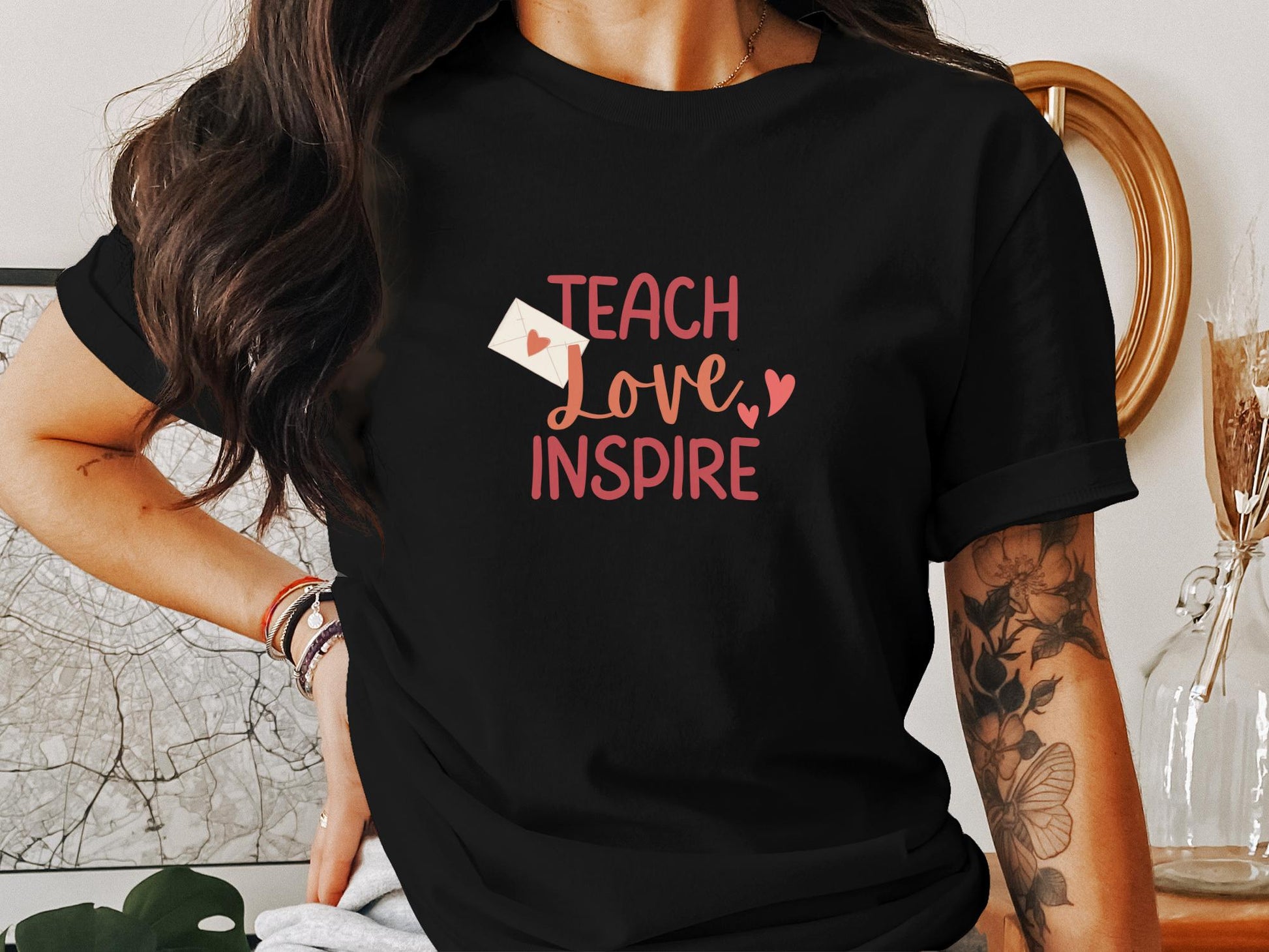 Teach Love Inspire Cute Graphic Printed T-Shirt - Trendy AF