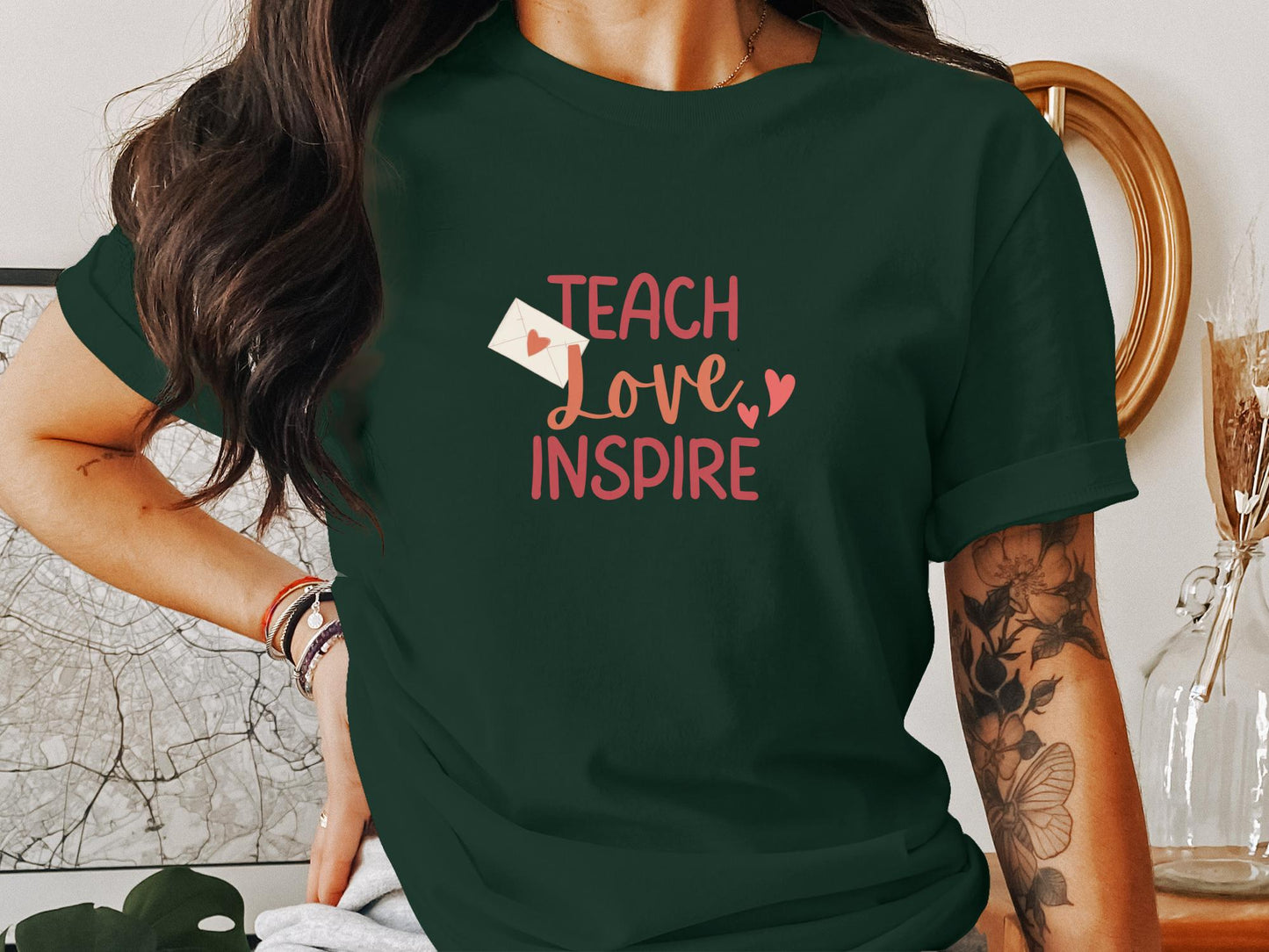 Teach Love Inspire Cute Graphic Printed T-Shirt - Trendy AF