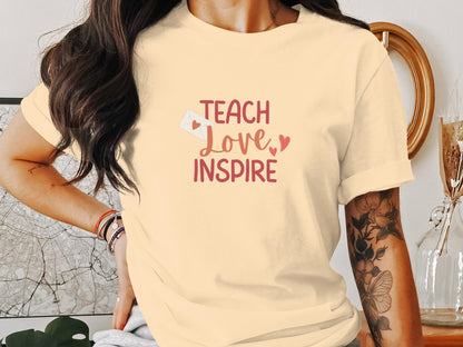 Teach Love Inspire Cute Graphic Printed T-Shirt - Trendy AF