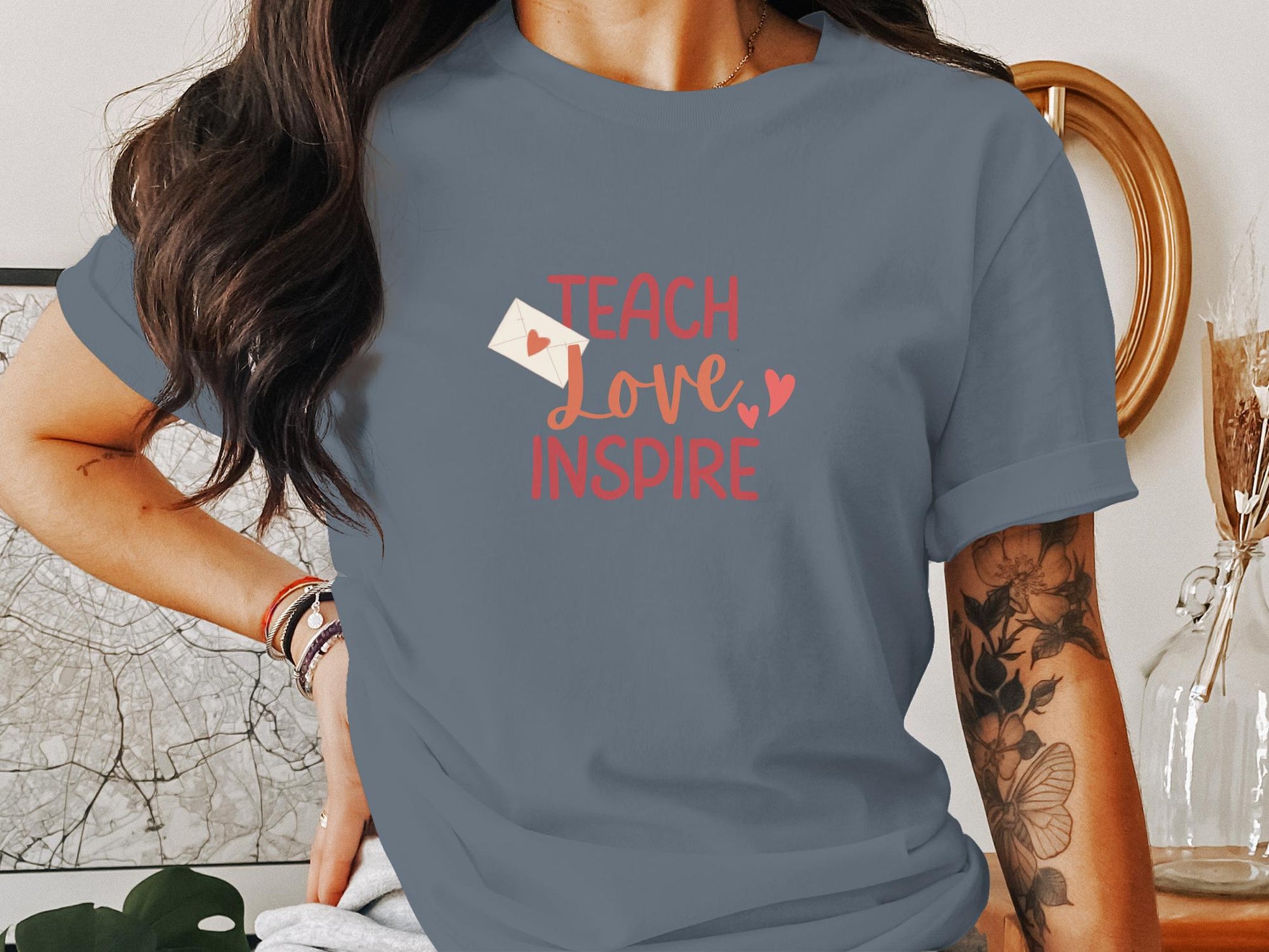 Teach Love Inspire Cute Graphic Printed T-Shirt - Trendy AF