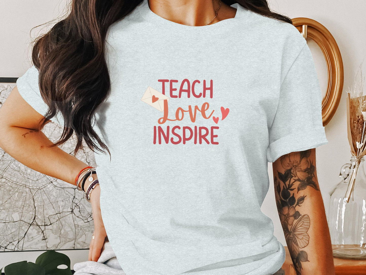 Teach Love Inspire Cute Graphic Printed T-Shirt - Trendy AF