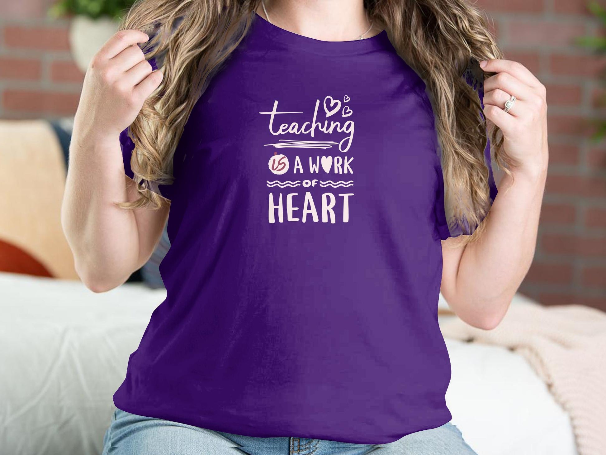 Teaching is a Work of Heart T-Shirt, Inspirational Teacher Appreciation Gift, Unisex Educator Tee, School Staff Love Graphic Shirt - Trendy AF