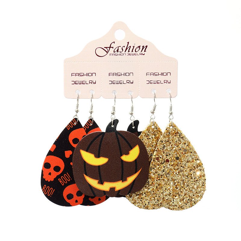 Teardrop Shape Halloween Theme Dangle Earrings - Trendy AF