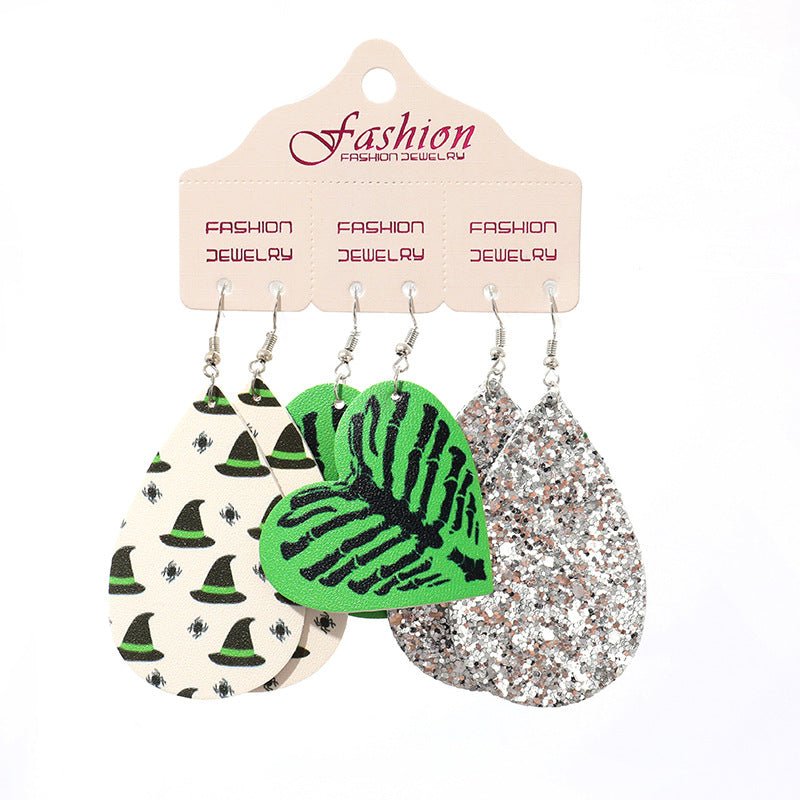 Teardrop Shape Halloween Theme Dangle Earrings - Trendy AF